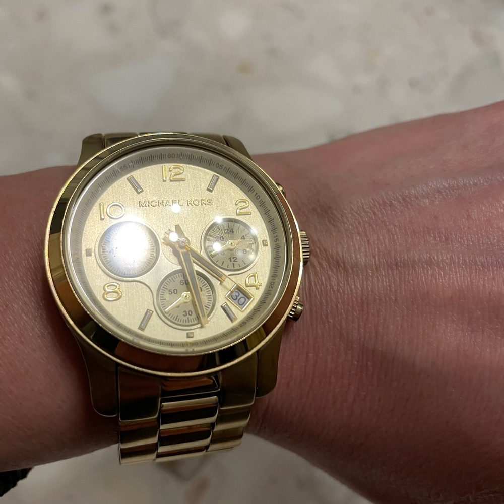 Michael Kors oversized Layton Gold-Tone watch